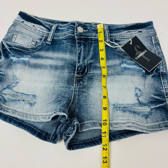 Ripped Stretchy Jean Shorts Mid Rise Summer Shorts M - Picture 4 of 4